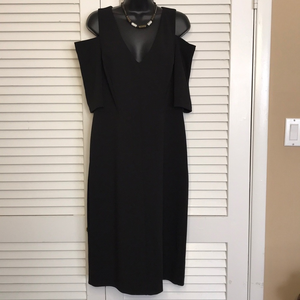 Jessica Howard Black Cold-shoulder Dress SZ 16